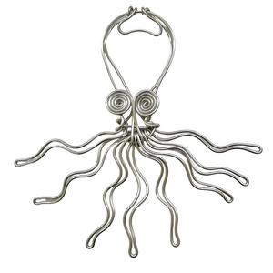 Octopus Aluminum Wire Sculpture Wall Hanging Devin Mack Drawn Metal Studios Art